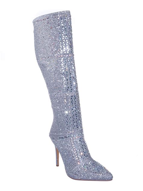 sparkly high heel boots.